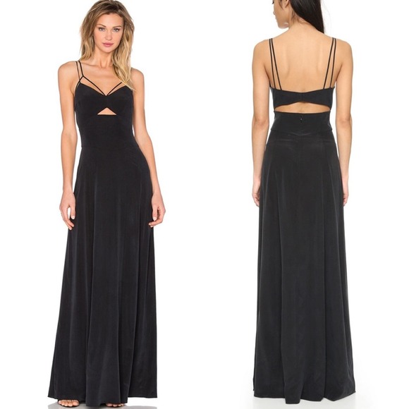 NWT L'AGENCE Elsa Maxi Dress in Washed Black - Picture 1 of 8